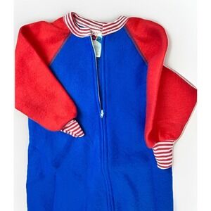 Kids & More Vtg Sleeper With Feet 3t Red Blue